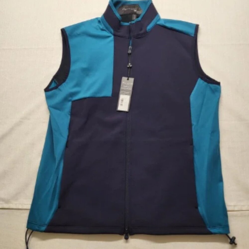 Greyson Vest Mens Large Blue Sequia Sport Full Zip Softshell Fleece Lined Golf